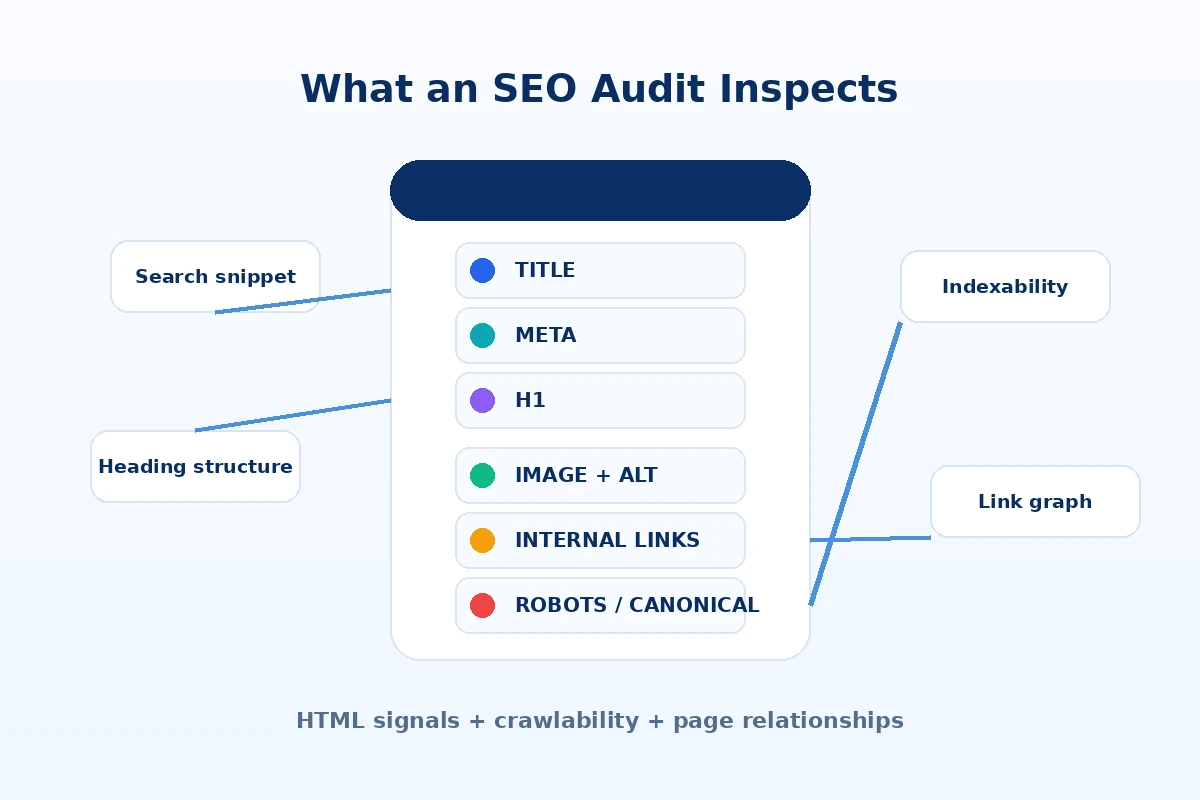Elemen halaman yang diperiksa dalam audit SEO