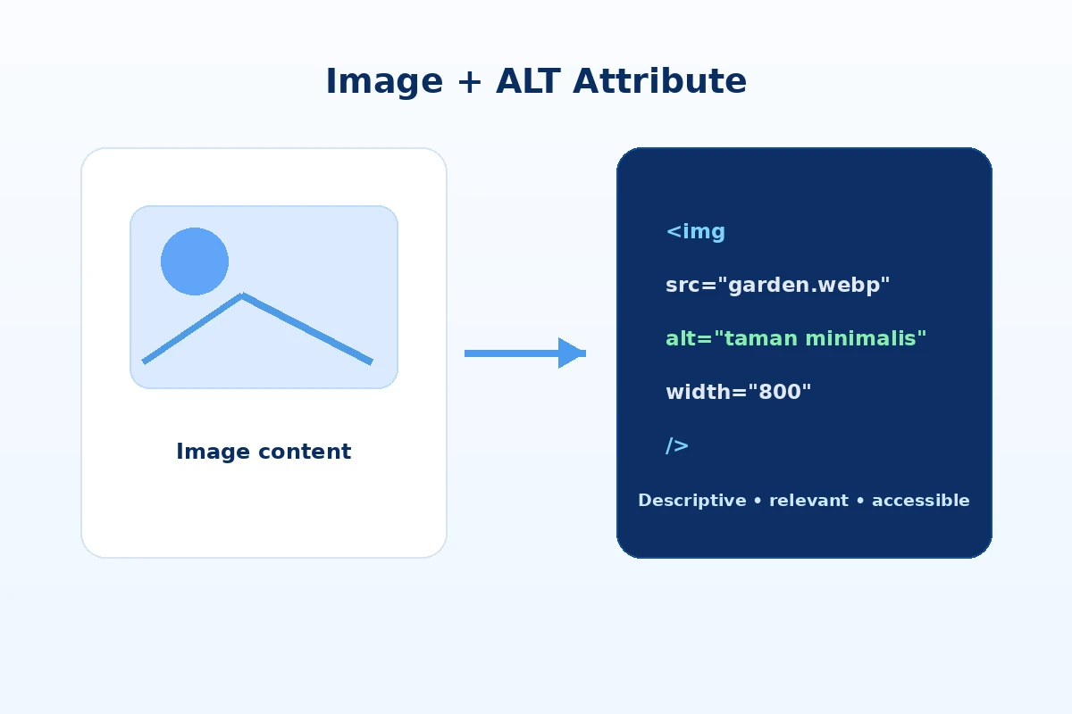 Contoh hubungan gambar dengan atribut ALT dalam HTML