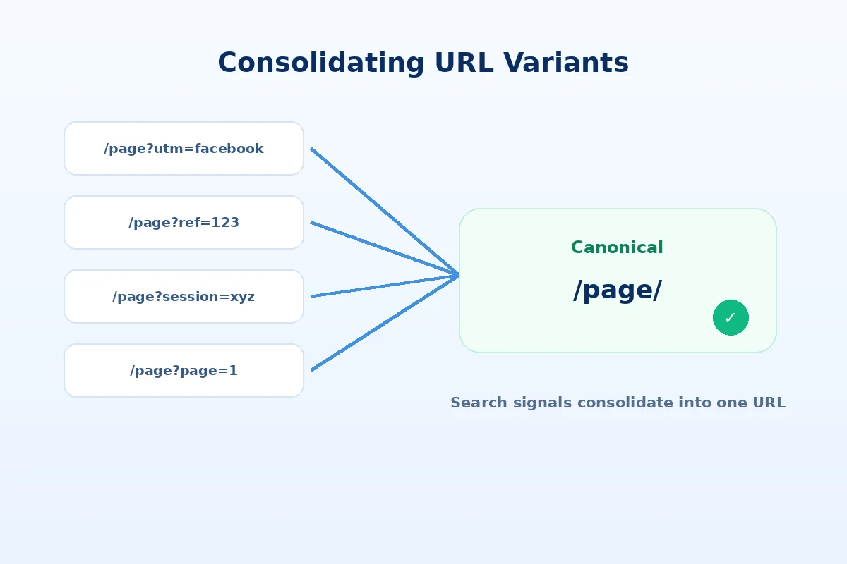 Konsolidasi beberapa URL menuju satu canonical