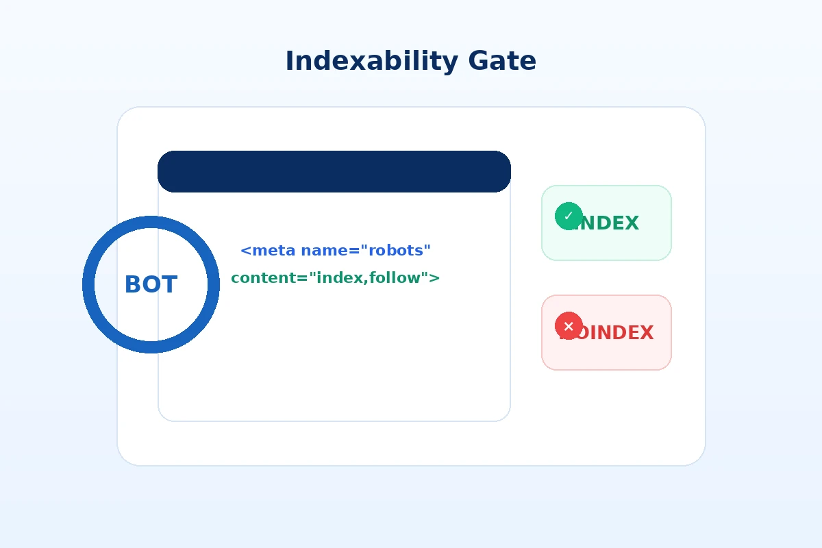 Ilustrasi status index dan noindex halaman website