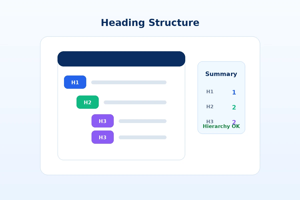 Ilustrasi hierarki heading H1 H2 dan H3 pada halaman website