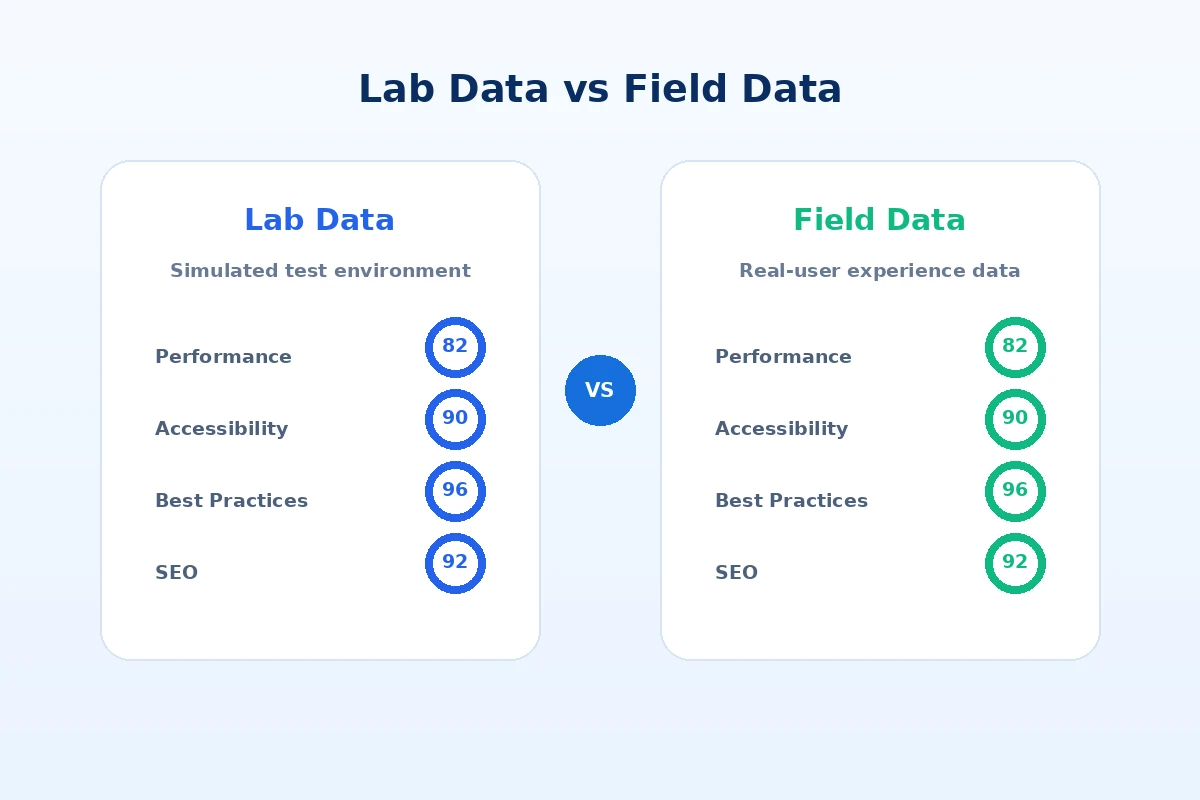 Perbandingan data lab dan field untuk pengukuran performa