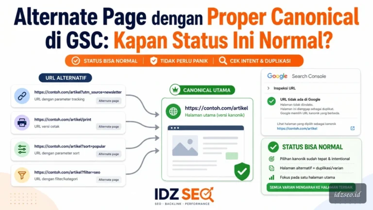 Ilustrasi alternate page with proper canonical gsc — IDZ SEO