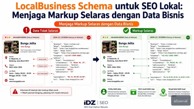 Ilustrasi localbusiness schema seo — IDZ SEO