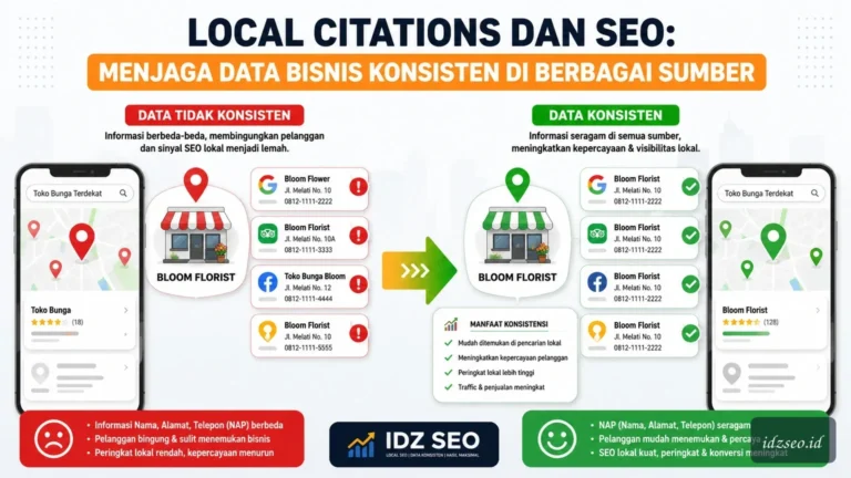 Ilustrasi local citations seo — IDZ SEO