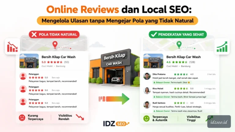 Ilustrasi online reviews local seo — IDZ SEO