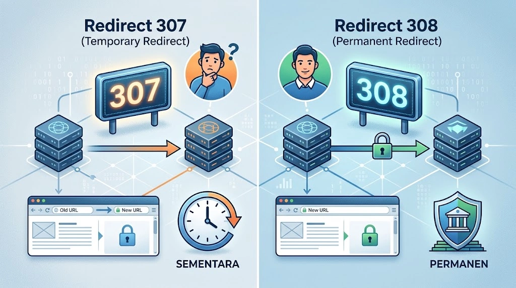 Redirect 307 vs 308 untuk SEO: Memahami Redirect Sementara dan Permanen