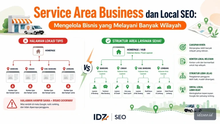 Ilustrasi service area business local seo — IDZ SEO