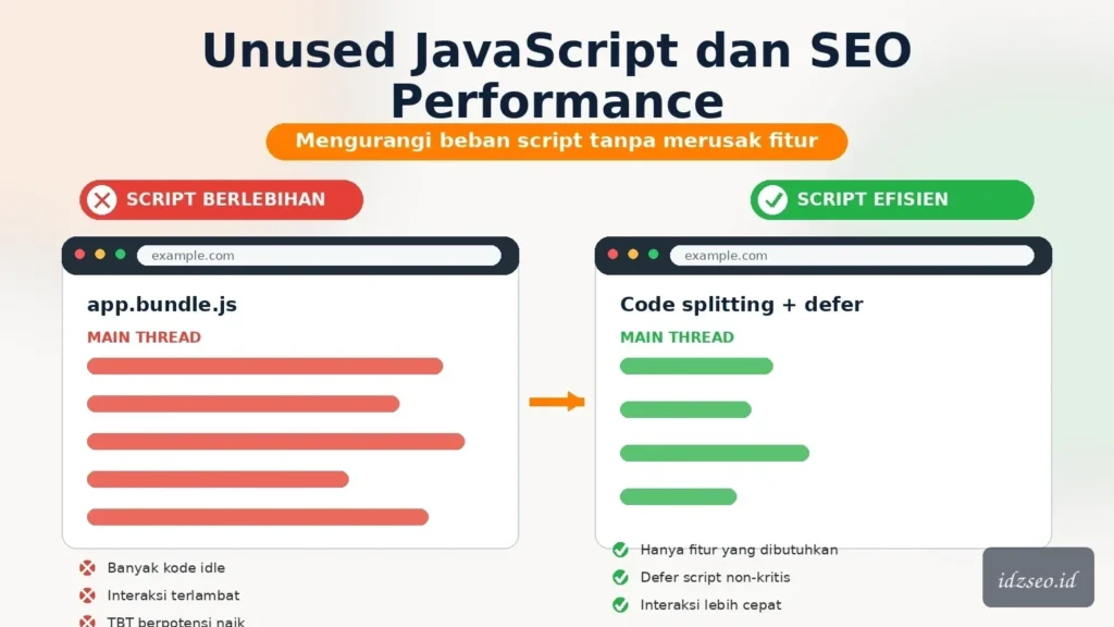 Ilustrasi unused javascript seo — IDZ SEO